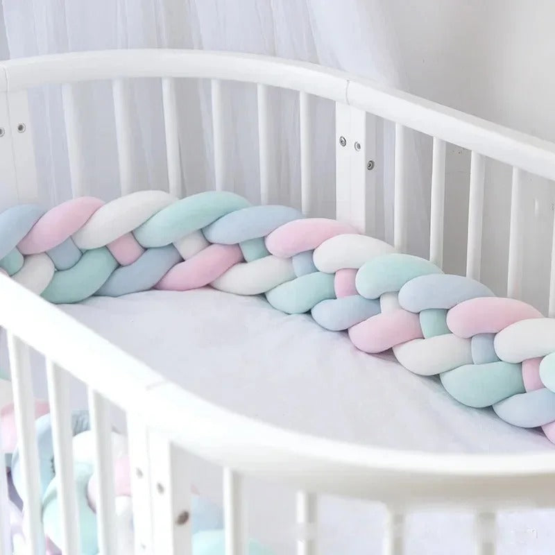 Tresse de lit | Blanc Bleu Rose