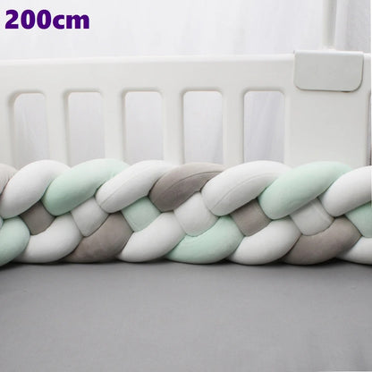 Tresse de lit quatres brins blanc vert gris