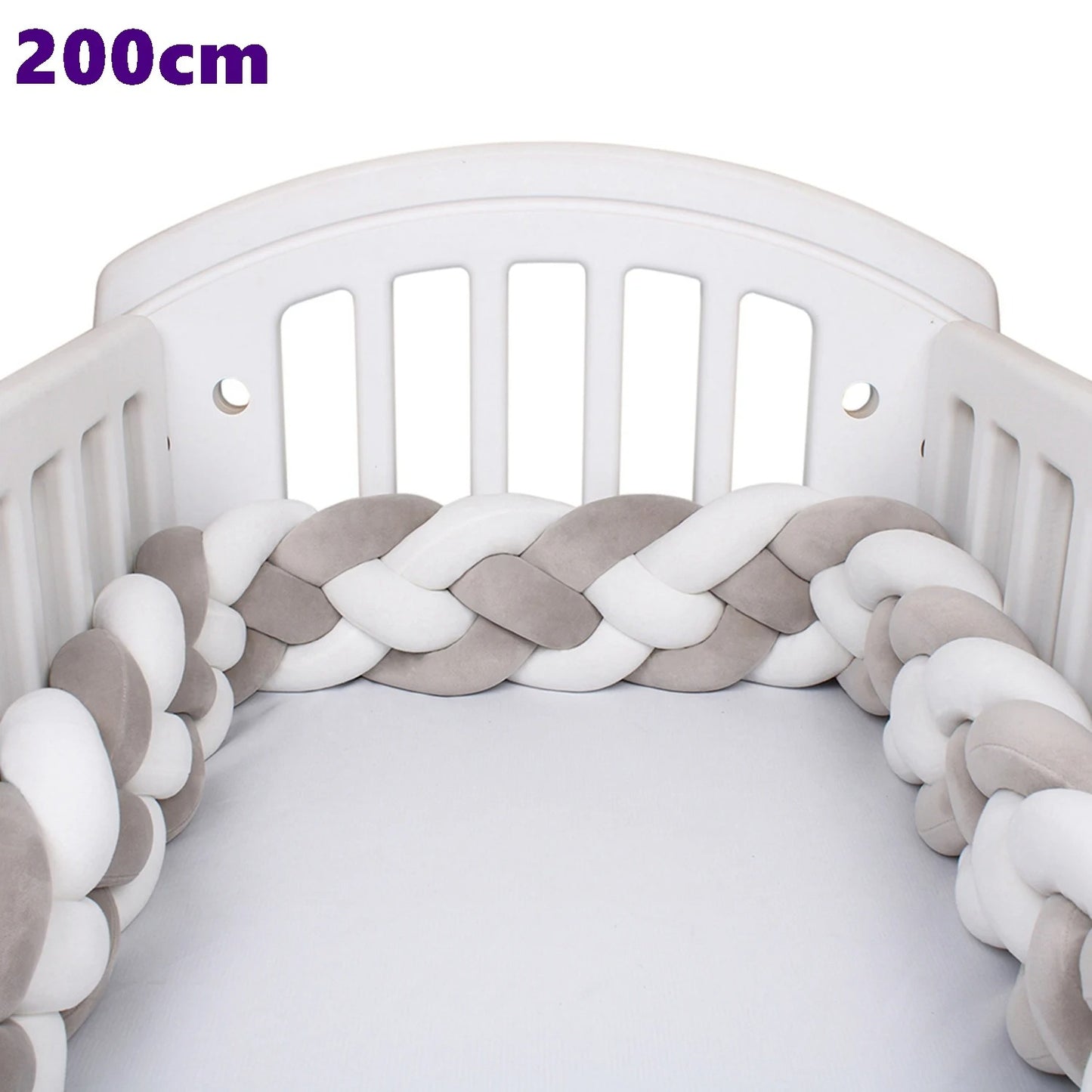 Tresse de lit quatres brins gris blanc