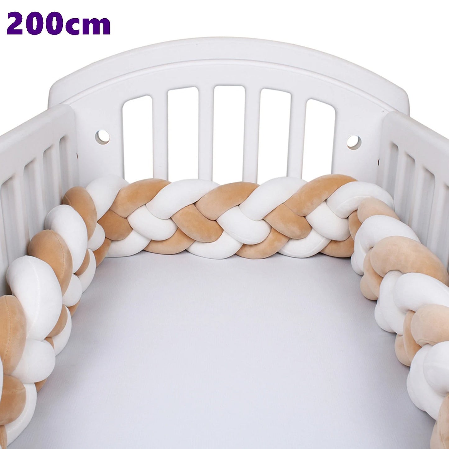 Tresse de lit quatres brins kaki blanc