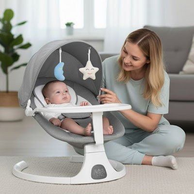 Balancelle bebe confort apaisant gris