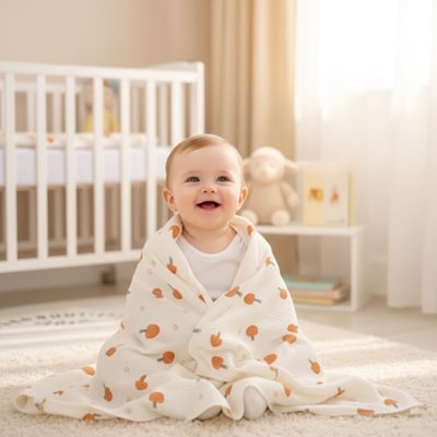 Couverture bébé mousseline
