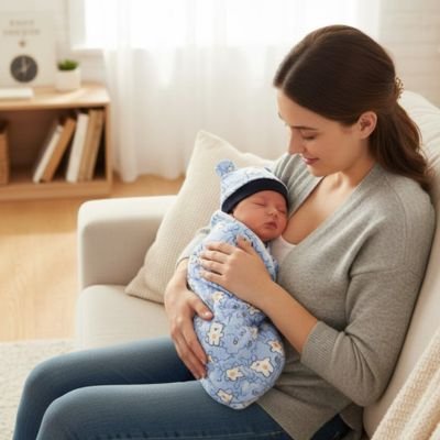 Couverture emmaillotage douce maman