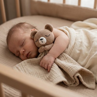 Doudou bebe animalier main