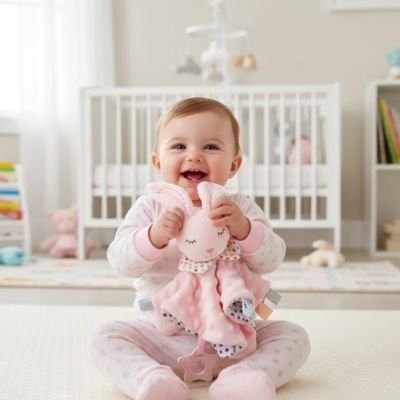 Doudou bebe calin rose