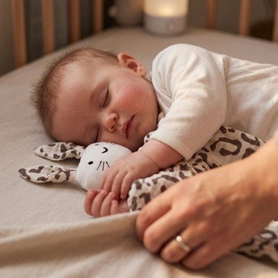 Doudou bebe leopard cote