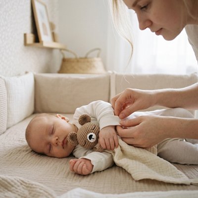 Doudou bebe tricote cote