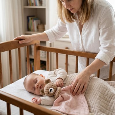 Doudou bebe tricote maman
