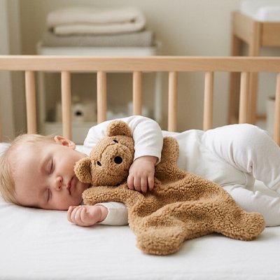 Doudou fourure ourson blanc