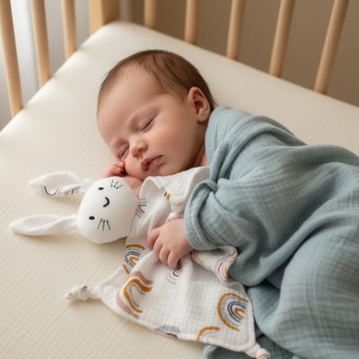 Doudou lapin apaisant doux face