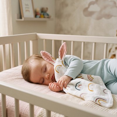 Doudou longue oreille bleu
