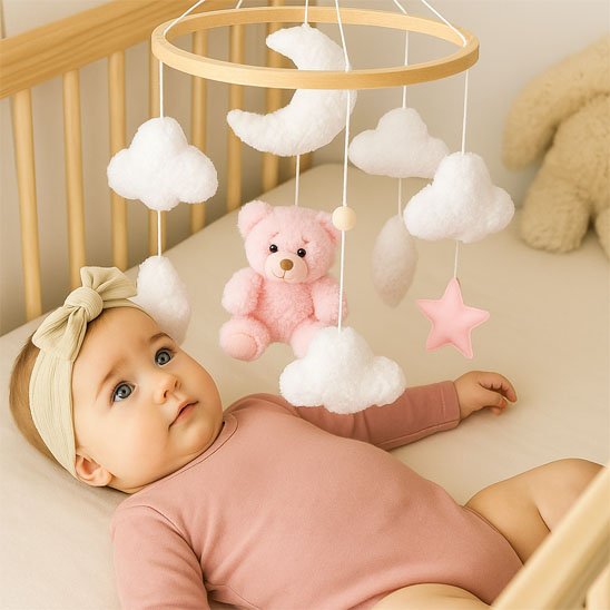 Mobile bébé apaisant musical proche