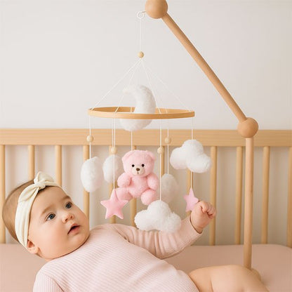 Mobile bébé apaisant musical rose
