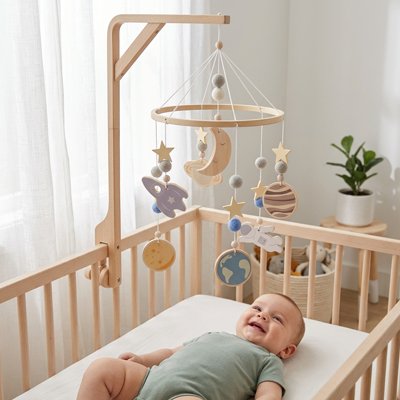 Mobile bebe astronaute couché
