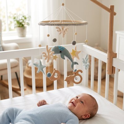 Mobile bebe baleine bleue
