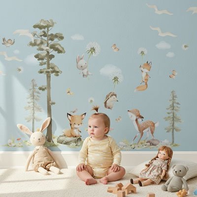 Stickers muraux bébé doudou