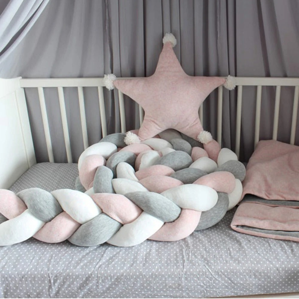 tresse de lit blanc gris rose