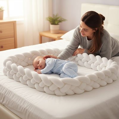 Tresse de lit douce et sécurisante côté