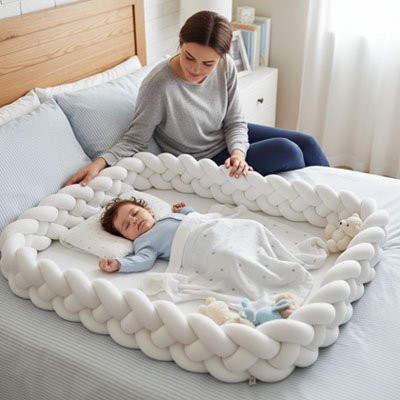 Tresse de lit douce et sécurisante grains