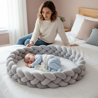 Tresse de lit douce et sécurisante rond