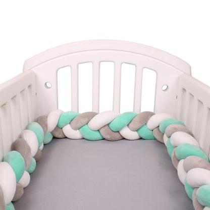 tresse de lit gris blanc vert