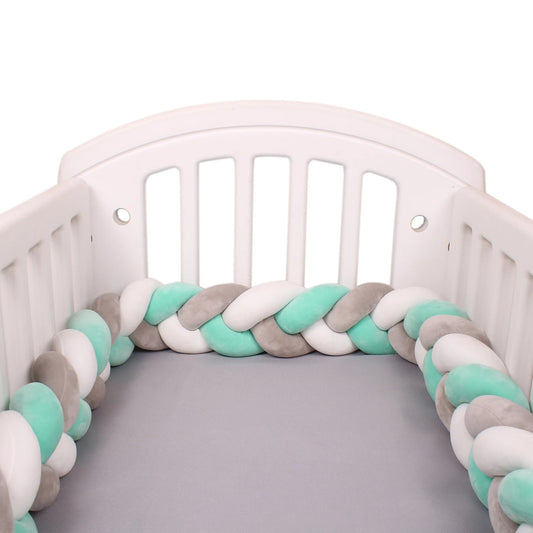 tresse de lit gris blanc vert