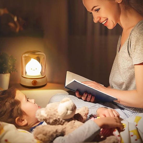 Veilleuse bébé douce lumière calin maman