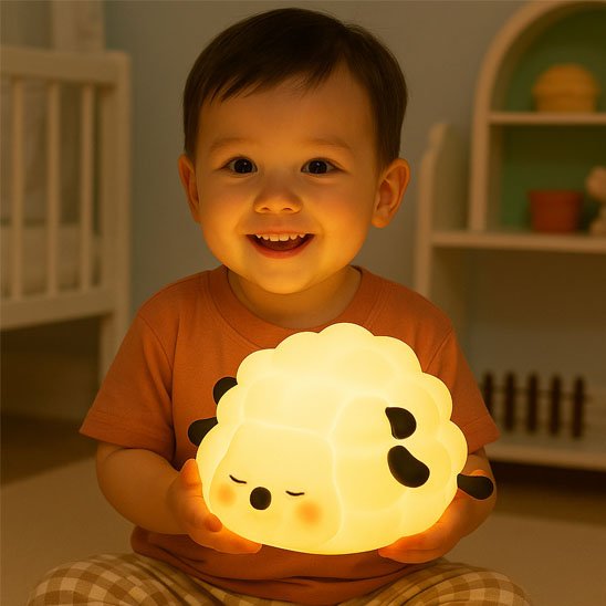 Veilleuse bébé mouton main
