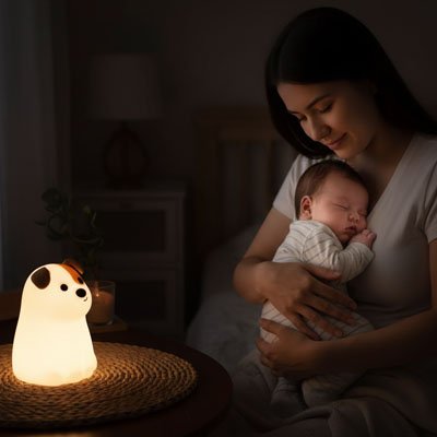 Veilleuse bébé huits sereines blanc