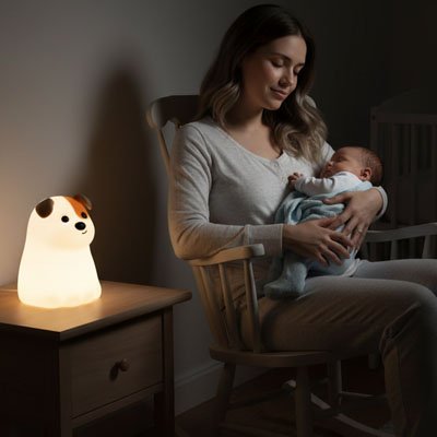 Veilleuse bébé nuits sereines bras maman