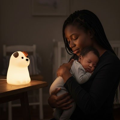 Veilleuse bébé nuits sereines poitrine maman