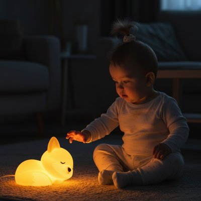 Veilleuse renard douce nuit-assis